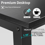 Aquzee 55-Inch Black Computer Desk with Hutch and Bookshelves for Space-Saving Storage Aquzee