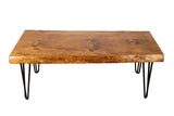 SRL Rustic Logwerks Hairpin Leg Wood Coffee Table - Live Edge Coffee Table for Home & Kitchen— Handcrafted Wooden Rustic Furniture (Honey Pine & Black) SOUTHERN RUSTIC LOGWERKS