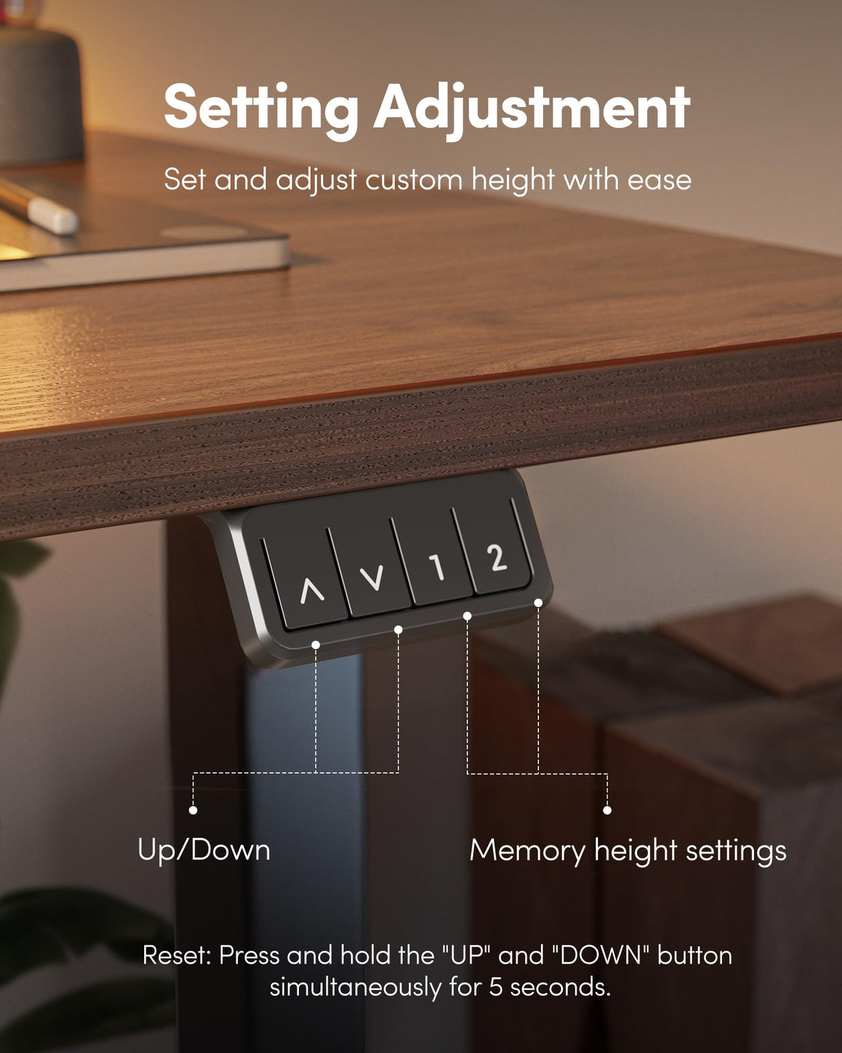 FEZIBO Electric Standing Desk, Height Adjustable Stand up Desk, 55 x 24 Inches Sit Stand Home Office Desk, Computer Desk, Black Walnut FEZIBO