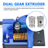 Haldis 3D Dual Gear Extruder, Upgraded Aluminum Alloy Block Bowden Extruder 1.75mm Filament for Creality Ender 3 Cr10 Cr-10 Pro Cr-10s Tornado Xirbbo