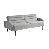 Serta® Roswell 77" Split Back Convertible Sofa, Full-Size, Dream Coil® Comfort, Modern Urban Style, Tufted Back, Solid Wood Legs w/Metal Support Leg, Easy Assembly, Woven Polyester Fabric, Light Gray Serta