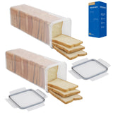 Tiawudi 2 Pack Bread Box, Plastic Bread Container, Bread Storage for Kitchen Counter, Bread Keeper with Airtight Lid, Tall Bread Saver, Sandwich Bread Holder, 5.6 Qt / 5.3L Each Tiawudi