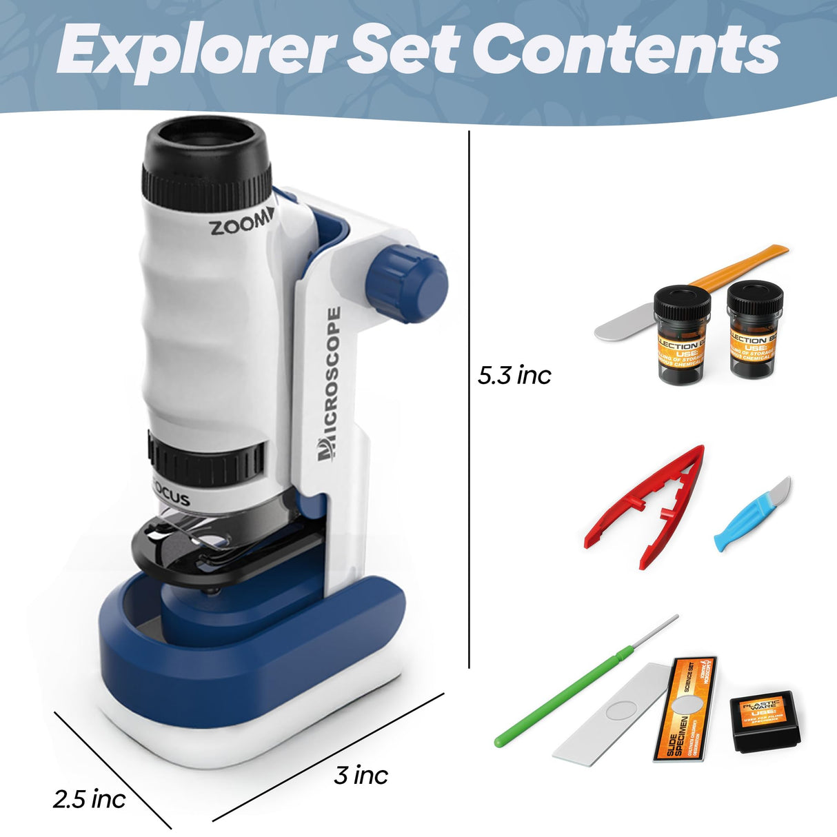 Microscope for Kids, 60x-120x, Science Kits for Kids Age 5-7, Stem Toys for 5 Year Old, Detachable Miniscope, Portable Mini Scope, Handheld, Explorer Set, Microscope for Adults, Science Toys, Gift CANOSLY