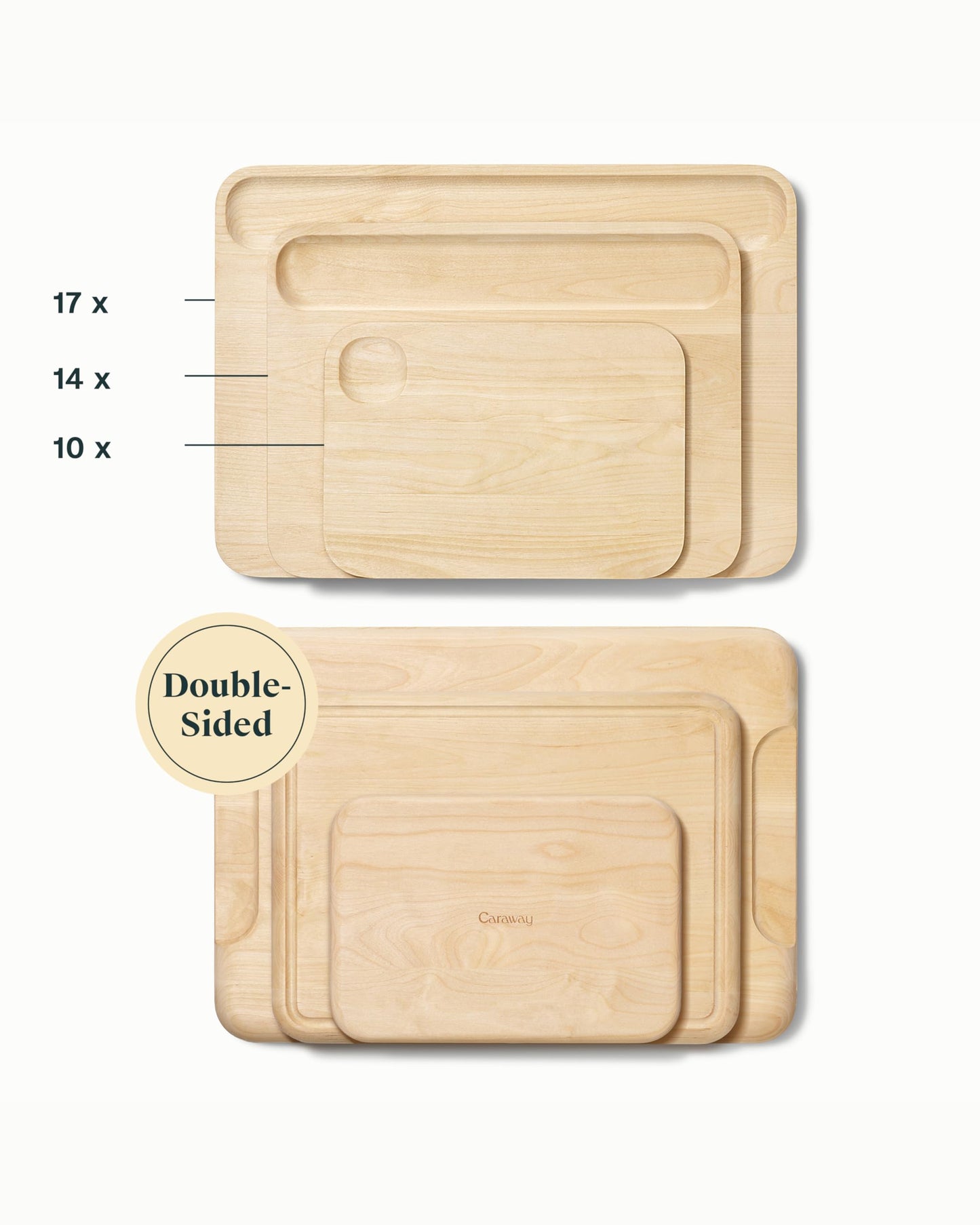 Caraway Cutting Board - Medium (14 x 10”) - Double Sided Wood Cutting Board - Made From FSC-Certified Birch Wood - Food-Safe Mineral Oil & Wax Finish