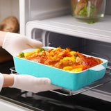 Krokori Casserole Dishes for Oven, Ceramic Baking Dishes, Lasagna Pan with Handles, Porcelain Baking Pan Deep, Bakeware for Baking, Cooking, Wedding Gift, Set of 3 (11.6" x 7.8", Aquamarine) Krokori