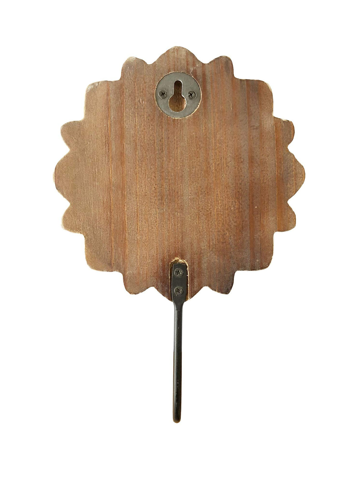 dwellington Decorative Boho Flower Towel Hooks, White Distressed Wood Hanging Hooks, Farmhouse Boho Coat Rack Hooks for Hanging Things, Towels, Purse dwellington