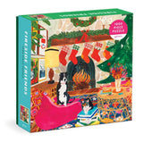 Galison Fireside Friends 1000 Piece Puzzle in Square Box from Galison - Holiday Puzzle for Adults with Beautiful Artwork, Thick and Sturdy Pieces, Makes a Wonderful Gift! Galison