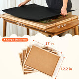 Gamenote 1500 Pieces Rotating Jigsaw Puzzle Table with Cover, Portable Large Puzzle Board with Drawer, Wooden Smooth Plateau Work Surface for Kids Family Game GAMENOTE