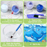 Reivworl Dolphin Paint by Numbers Kit for Kids, Dolphin Paint by Number with Frame and Easel, Paint by Number Kids Age 5-8-12 for Gifts and Decor (8X8 Inch) Reivworl