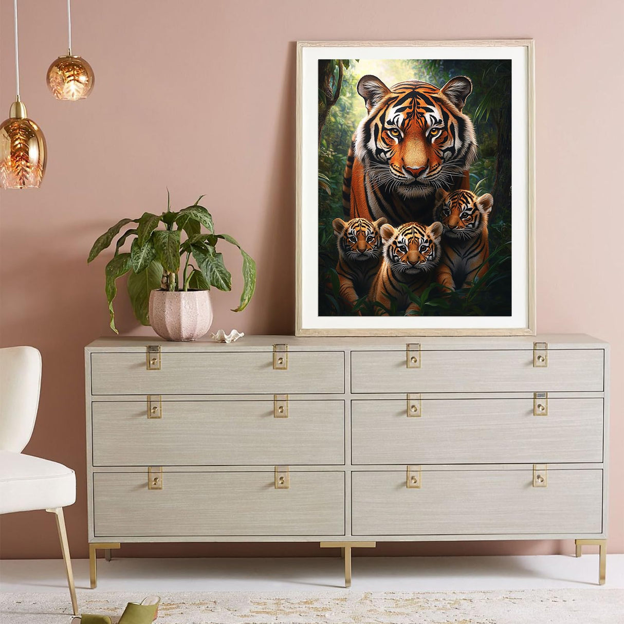 Miwixy Tiger Diamond Art Kits for Adults,Animal Diamond Painting Kit, Winter 5D Full Drill Round Diamond Dots Paintings Canvas for Beginners Home Wall Decor12x16inch (Tiger-B) Miwixy