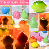 RESIN GO 5Pcs Fruit Candle Molds Set, 3D Apple, Pear, Orange, Lemon & Peach Silicone Molds for Candle Making, DIY Scented Wax Candle Soap Epoxy Resin Casting Polymer Clay Art Decor RESIN GO