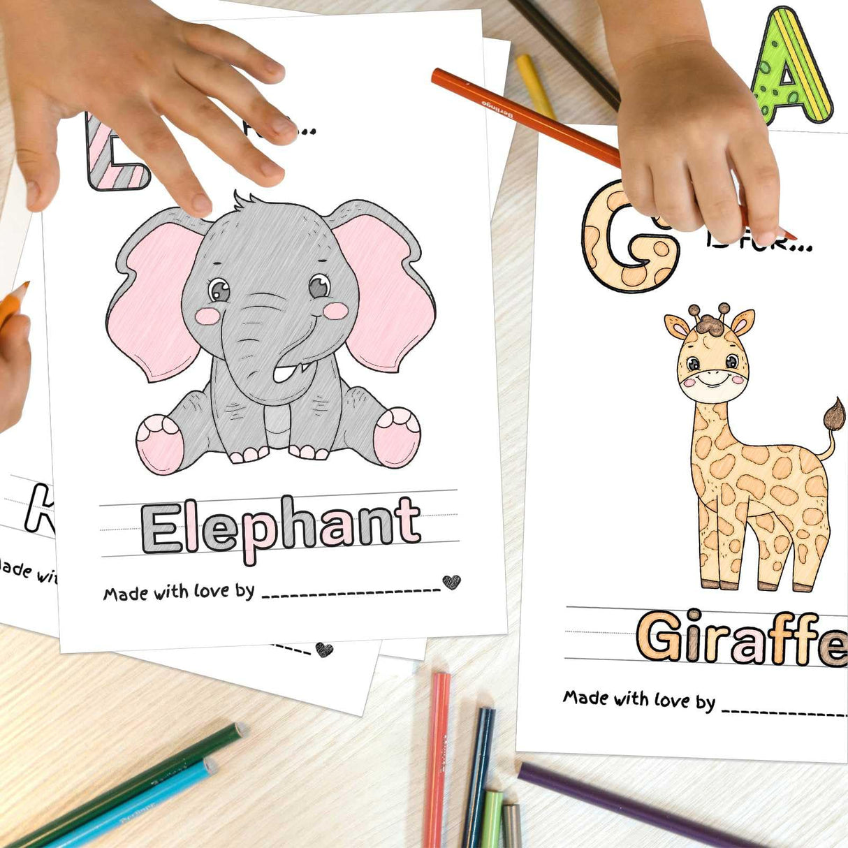 Baby's First ABC Book Baby Shower Activity Keepsake Game, Safari Jungle ABC Coloring Baby Shower Guest Book, Baby's First Alphabet Coloring Book, Alphabet A to Z Coloring Pages hongpar