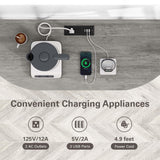 Zarler Bar Table Cabinet, Home Mini Bar Cabinet for Liquor, Metal Wine Bar Stand with 4-Tier Storage, Easy to Assemble, Light Grey Zarler