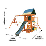 KidKraft Brightside Wooden Swing Set with Café Area and Stools KidKraft
