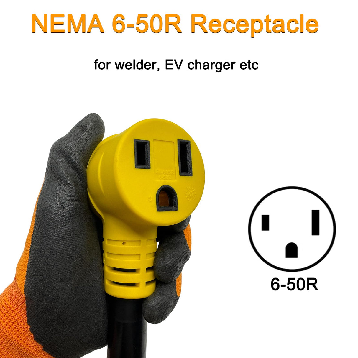 Suplevel 6 AWG Welder Adapter Cord 10 FT, Heavy Duty NEMA 14-50P Male to 6-50R Female Extension Cord, STW 6AWG/3C 50 Amp 250 Volts 12500 Watt, Generator RV to Welder Tesla EV Charger Adapter Cord Suplevel