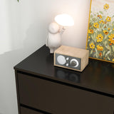 Panana Modern 6 Drawer Double Dresser, Wood Wide 6 Chest of Drawers with Deep Drawers Floor Storage Lateral Drawer Cabinet Organizer for Living Room Bedroom Home Office (Black) Panana