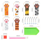 6 PCS Diamond Art Bookmarks Kits Diamond Painting Bookmark Cat Paw Bookmarks Handmade DIY Art Bookmark DIY Crafts Kit with Tool Accessories LIQALU