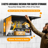 MetalMax Metal Wall Storage Cabinet with Adjustable Shelf Wall Mount Garage Cabinet Flip Up Cabinet Steel Metal Cabinet Trailer Cabinets Work Shop Wall Cabinet Lockable Tool Cabinet Assembly Required MetalMax