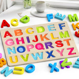 Zeoddler Alphabet Puzzles, Wooden Puzzles for Toddlers, ABC Shape Puzzles for Kids, Preschool Learning Activities, Gift for Girls Boys Zeoddler