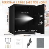 3.0 Cubic Feet Large Safes for Home Use Fire and Water proof, Digital Security Safe with Key and Combination, Home Safes Water and Fireproof for Firearm Medicine Money Valuables Homirxan