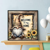 DIYCYCY Gnome Diamond Art Kits for Adults,Sunflower 5D Diamond Painting Kits for Beginners,Round Full Drill Diamond Dots Paintings,Diamonds Pictures Gem Art for adults Crafts Home Decor 13.78X13.78 in DIYCYCY