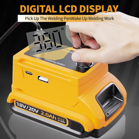Hakea Cordless Soldering Station for Dewalt 20V Max Battery - Electric Digital LCD Display Soldering Iron Station Fast Heating Up Soldering Station for DIY, Appliance Repair (Battery Not Included) Hakea