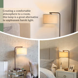 Side Table Lamp with Dual USB Ports, Dimmable Bedside Lamp Modern Nightstand Lamp Desk Reading Lamp with Linen Lampshade for Bedroom, Living Room, Study Room, Office, 9W 3000K LED Bulb Included Seaside village