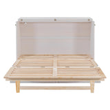 Harper & Bright Designs Queen Size Murphy Bed Cabinet with Large Drawer and USB Ports, Wooden Platform Bedframe, Can Be Convert into Storage Wall Chest, for Bedroom Small Space Office, White Harper & Bright Designs