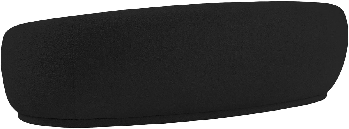 Meridian Furniture 693Black-S Hyde Collection Modern | Contemporary Boucle Fabric Upholstered Sofa, Black, 89.5" W x 38" D x 27.5" H Meridian Furniture