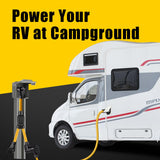 LAZMUMI 50 AMP Y Splitter Adapter Cord for RV and EV, 4 Prong 250V, NEMA 14-50P to 2X 14-50R,Heavy Duty 6/3+8/1 Gauge STW Wire,Outdoor Power Extension Cord for RV/EV/Tesla Model 3 X Y, 3 Feet LAZMUMI