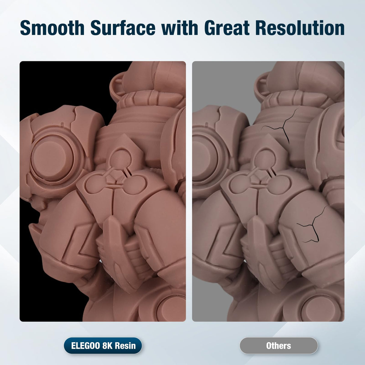 ELEGOO 8K 3D Printer Resin, Standard Photopolymer Resin 405nm UV-Curing Resin, Best for 8K/9K/12K LCD 3D Printer 1000G Red Clay ELEGOO