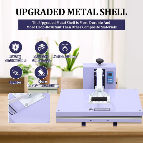 16x24 Heat Press - Professional Digital Sublimation Heat Press Machine for T-Shirts, Clothes, Canvas Bags - Adjustable Pressure, Even Heating Technology, Large Operating Panel EcoExplorer