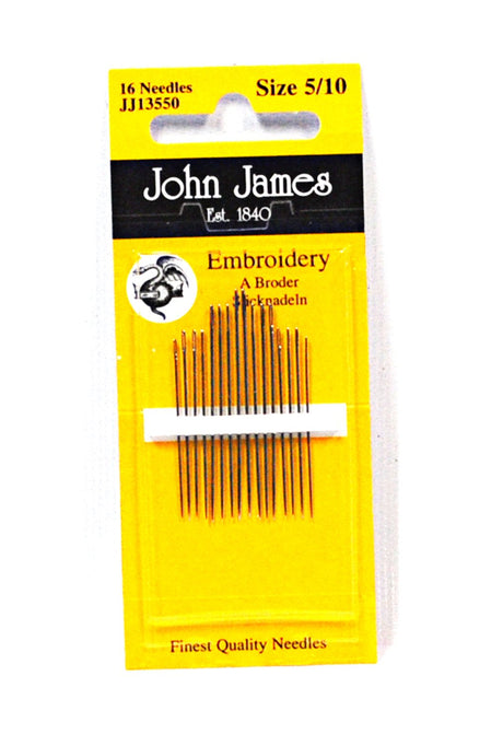 John James Embroidery Needles Assorted Sizes 5/10 John James