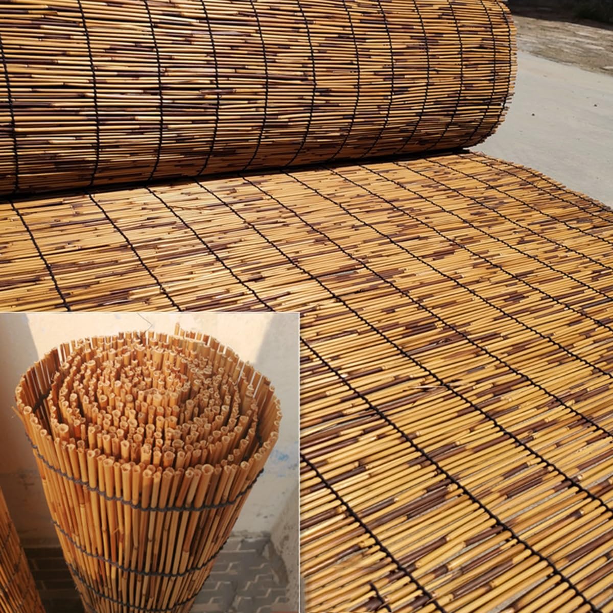 Generic Hanging Window Bamboo Blinds Room Darkening Bamboo roll up Shades 10"" 16"" 17"" 23"" 24"" 30"" 31"" 37"" 38"" 44"" 45"" 51"" 52"" 58"" 59"" 65"" 66"" 72"" 73"" Cordless Roman Blinds Cocoa WoodArtSupply