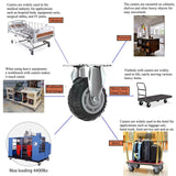 JMSEYOE 6 inch Caster Wheels with Brake 2800lbs,Heavy Duty Casters Set of 4 for Cart, Trolleys, Furniture and Workbench(2PCS Fixed Caster Wheels 2PCS Locking Swivel Casters) JMSEYOE