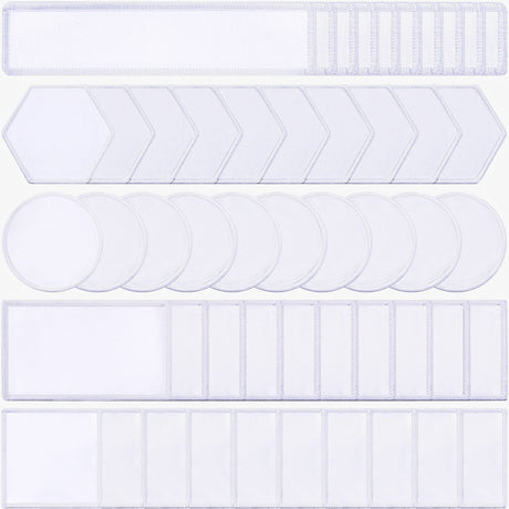 50 Pieces Sublimation Patch Fabric Iron-on Blank Patches Fabric Repair Sublimation Blank Patch Heat Transfer Blank Patch for Hats Clothes Uniforms Jeans Backpacks Dog Vest (White,Classic Series) Waydress