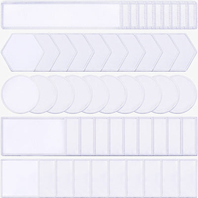 50 Pieces Sublimation Patch Fabric Iron-on Blank Patches Fabric Repair Sublimation Blank Patch Heat Transfer Blank Patch for Hats Clothes Uniforms Jeans Backpacks Dog Vest (White,Classic Series)