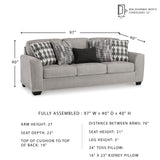 Signature Design by Ashley Avenal Park Casual Sofa with 5 Toss Pillows, Light Gray Signature Design by Ashley