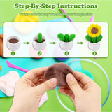 Alvian Air Dry Clay Succulent Plant Pot Kits Modeling Clay, DIY Airdryclay Kit with Sculpting Tools, Non-Toxic Ultra Light Modeling Magic Clay, Art Crafts Gift for Boys Girls Alvian