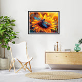 Sunflower Diamond Art Kits for Adults, 5D Dragonfly Diamond Painting Kits for Beginners DIY Full Drill Diamonds Painting Pictures, Diamond Gem Art Painting DIY Crafts Kit for Decor Gift 16x12inch Genius maker