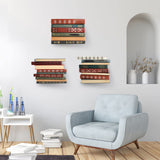 ECOSEAO Floating Book Shelves for Wall, Heavy-Duty Book Organizers, Iron Wall Mounted Shelves for Home Office Classroom Library, White Large (4) ECOSEAO