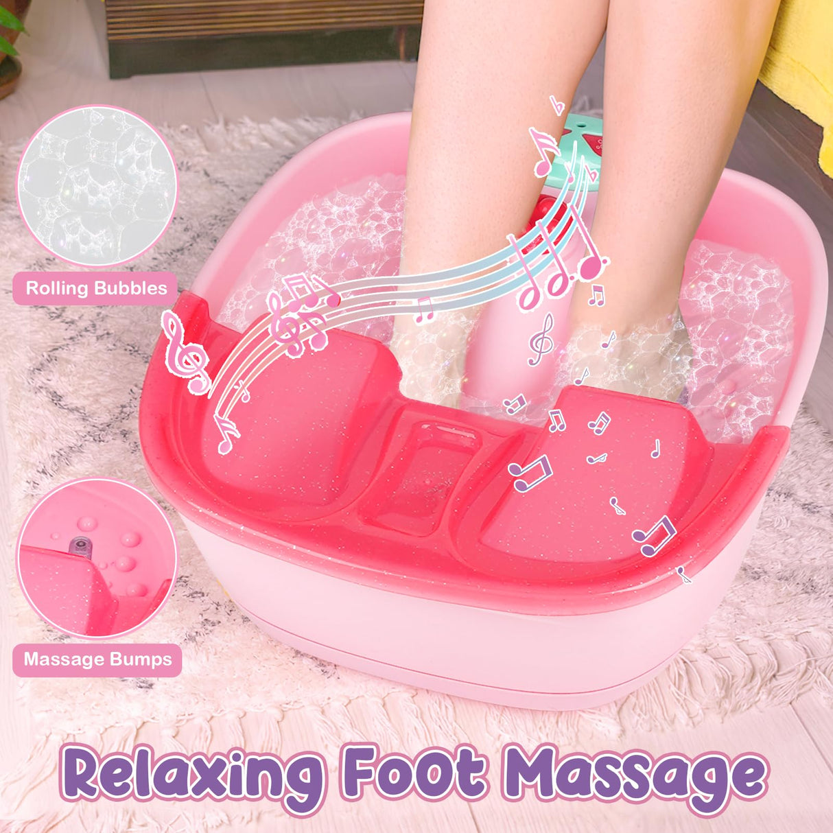 Kids Foot Spa & Nail Kit - Kids Spa Day Kit for Girls with Mask Foot Bath and Nail Dryer - Manicures Pedicure Toy Kit Nail Art Salon Girl Stuff - Christmas Birthday Gifts for 6 7 8 9 10-12 Year Old Dreamon