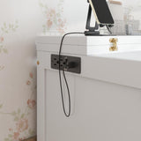 PVWIIK Queen Murphy Bed with Desk and Removable Shelves on Each Side, Murphy Bed Chest Murphy Bed Frame w/USB Port for Home Office, Studio or Guest Room,White PVWIIK