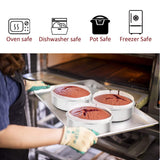 TeamFar 6 Inch Cake Pan, Round Cake Pan Tier Baking Pans Set Stainless Steel, Fit in Pot Pressure Cooker Air Fryer, Healthy & Toxic Free, Mirror Finish & Sturdy, Oven & Dishwasher Safe - Set of 3 TeamFar