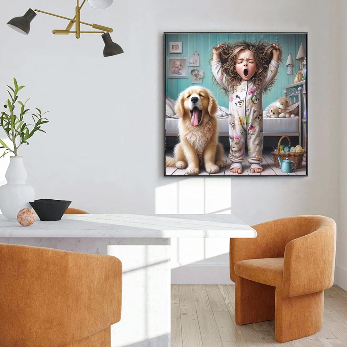 DAZZLEDOTS Diamond Art Kits for Adults, Girl Diamond Painting Kits for Beginner Dog DIY Round 5D Full Drill Diamond Dots Crafts for Home Wall Decor Gifts 13.7x13.7 Inch DAZZLEDOTS