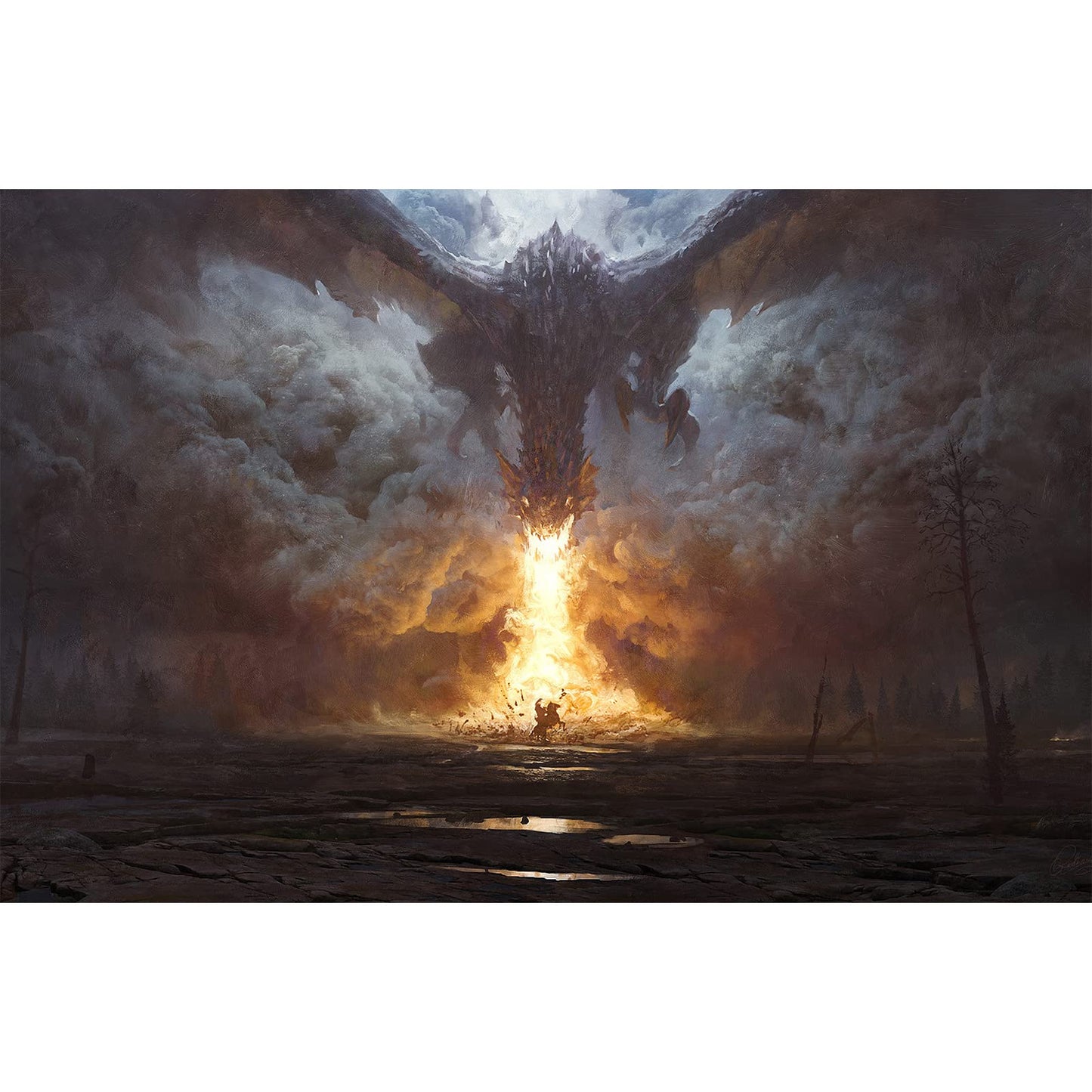 Jigsaw Puzzle 1500 Piece Dark Cloud Spitfire Dragon Adult Puzzle Kids Puzzle Wooden Puzzle Toy DIY Kit Home Decor 87x57cm