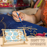 Yookeer Adjustable Embroidery Stand Hands Free Cross Stitch Scroll Frame Needlepoint Needlework Frame Stand Wooden Rotated Embroidery Hoop Holder for Arts Crafts Sewing Kit Supplies Yookeer