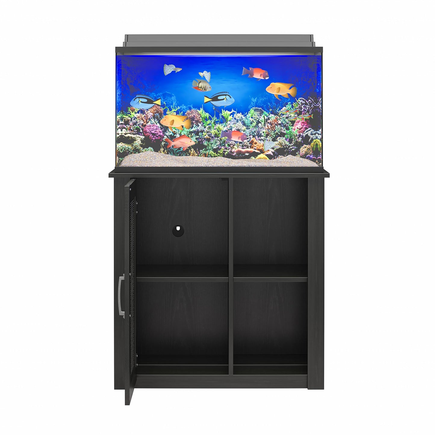 Ollie & Hutch Finnegan 29-36 Gallon Aquarium or Terrarium Stand, Black Oak - WoodArtSupply