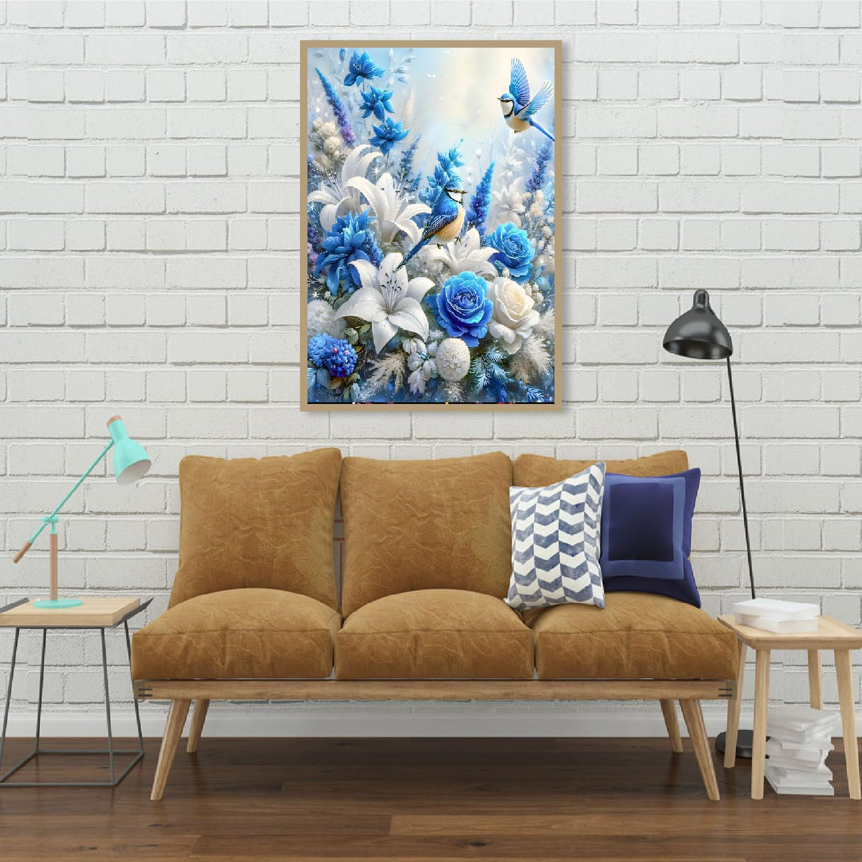 CAMOYAI 5D Diamond Art Kits for Adults,Flower Birds Diamond Painting Kits for Adult Beginners,DIY Round Full Drill Diamond Art Painting,Diamond Painting Kits for Home Wall Decor Gift 12x16inch CAMOYAI