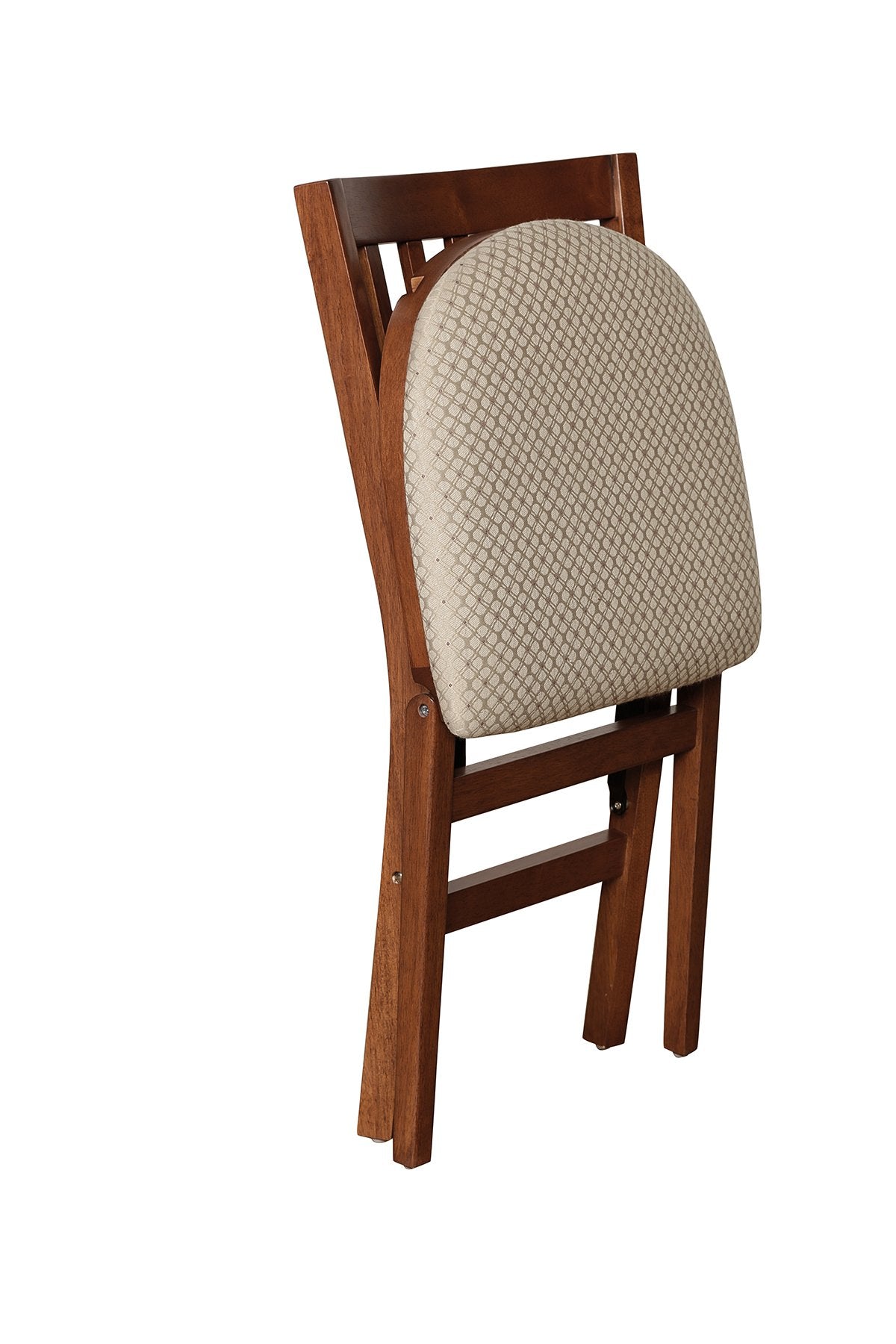 Meco STAKMORE School House Folding Chair, Wood, Cherry Finish, Set of 2, 21D x 17.25W x 33.5H in MECO